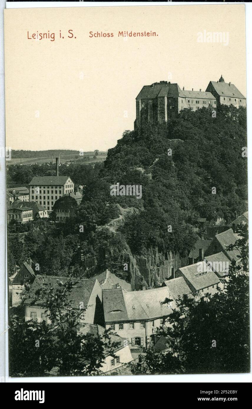 Geschlossen Mildenstein Leisnig. Schloss Mildenstein Stockfoto
