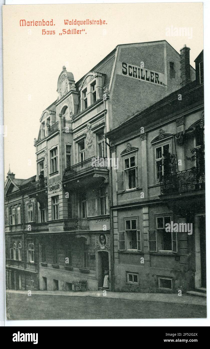 Waldquellstraße, Haus Schiller Marienbad. Waldquellstraße, Haus Schiller Stockfoto