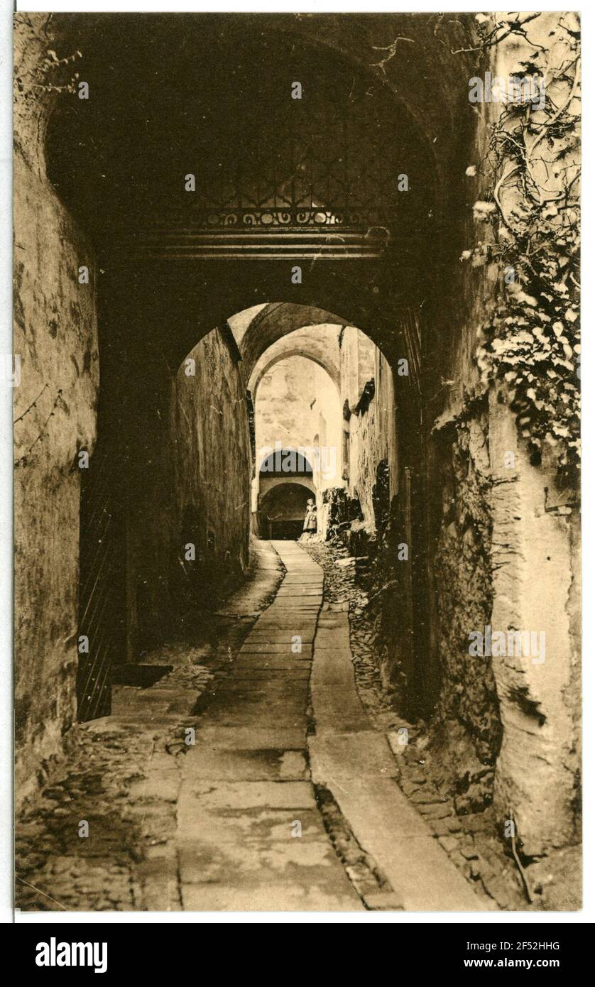 Gang im Schloss WEESESTEIN. Gang im Schloss Stockfoto