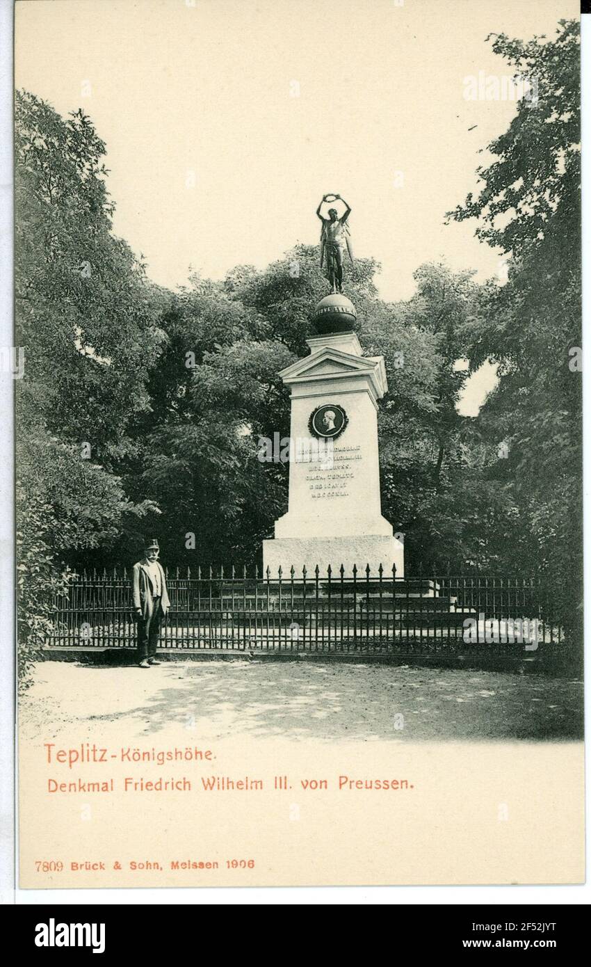 Königshöhe - Denkmal Friedrich-Wilhelms III. Aus Preußen Teplitz. Kingshoe Denkmal Fr.-Wilhelms III. V. Preußen Stockfoto