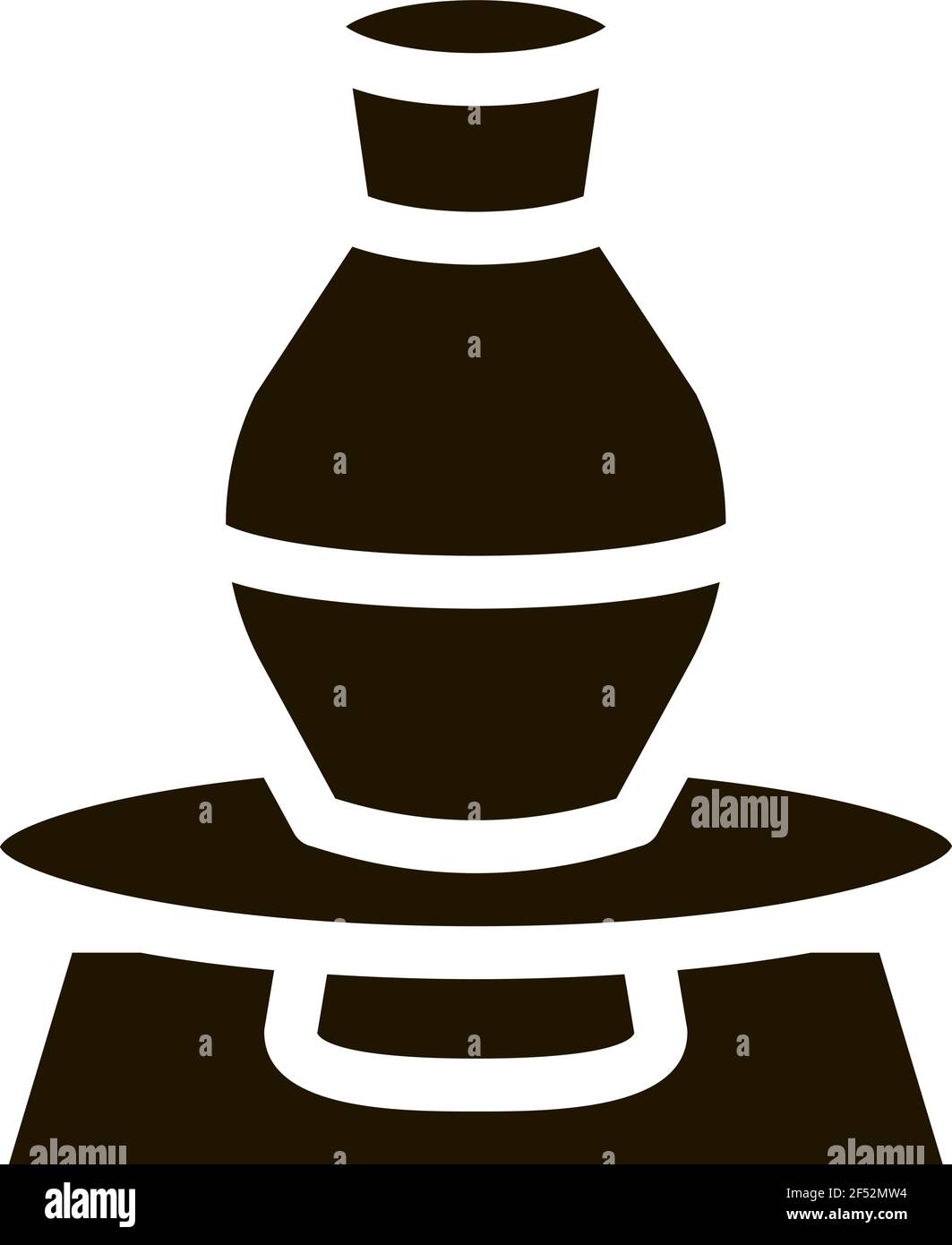 Vase auf Töpferscheibe Symbol Vektor Glyphe Illustration Stock Vektor