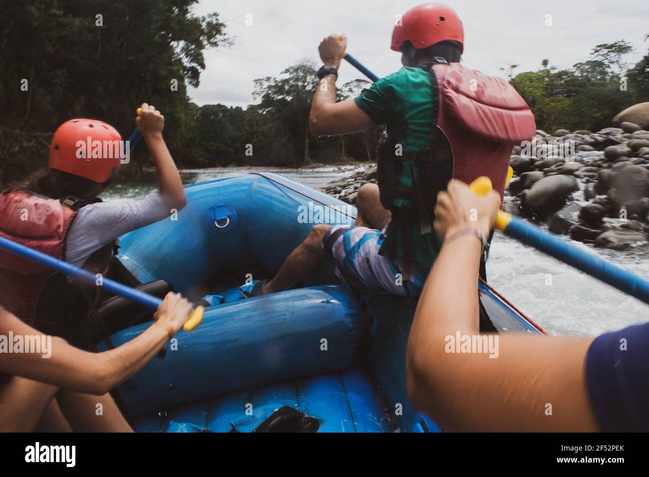 Rafting in Sarapiqui River, Costa Rica Stockfoto