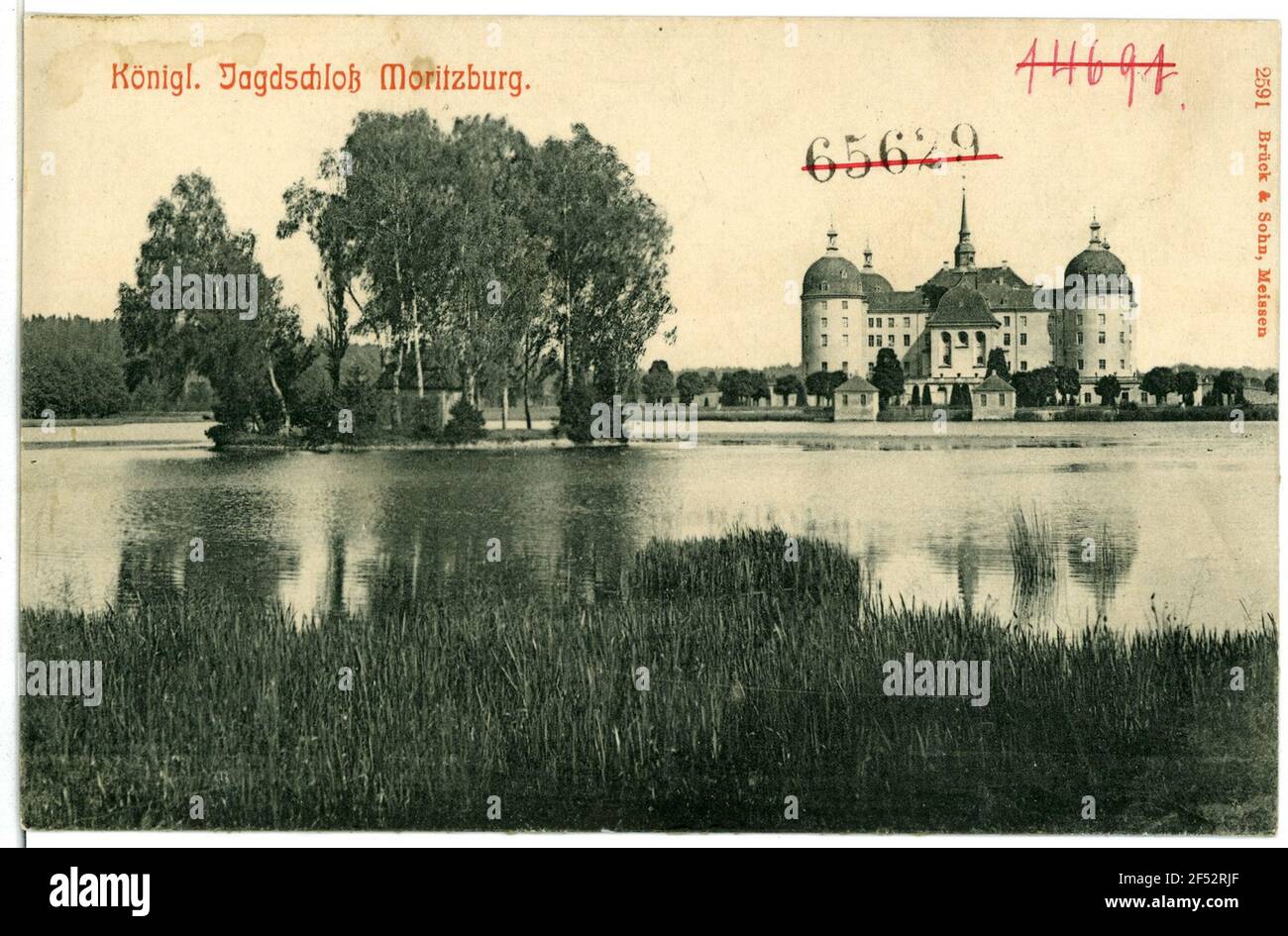 Jagdschloss und Burgteich Moritzburg. Jagdschloss und Locksteich Stockfoto