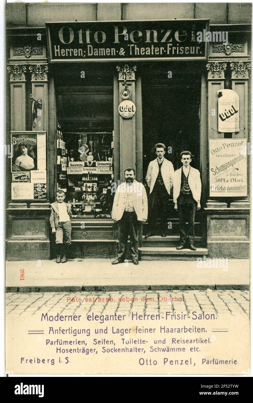 Seifengeschäft Penzel, Friseur Freiberg. Seifengeschäft Penzel und Friseur  Stockfotografie - Alamy