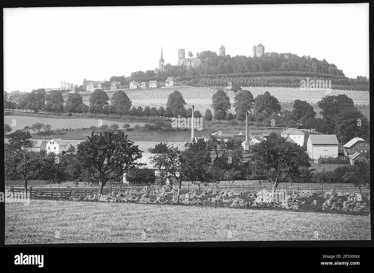 Stolpen. Vom Bahnhof Stockfoto