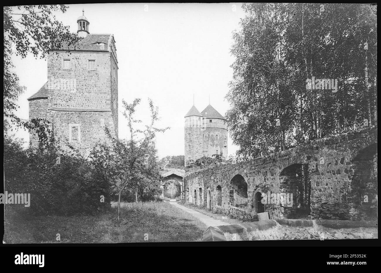 Stolpen. Schloss Seiger und Coselturm Stockfoto