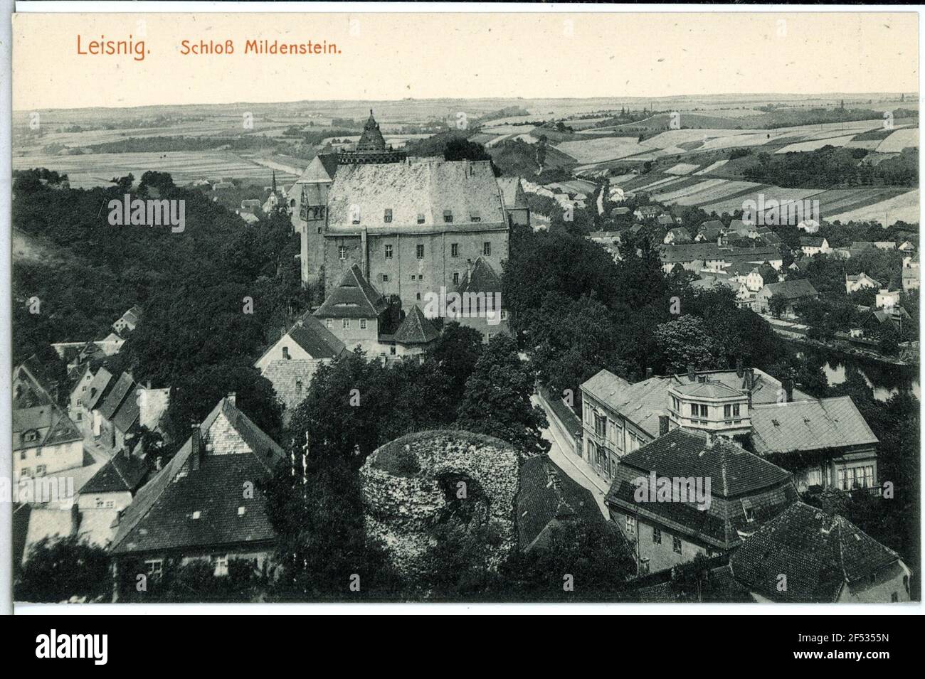 Geschlossen Mildenstein Leisnig. Schloss Mildenstein Stockfoto