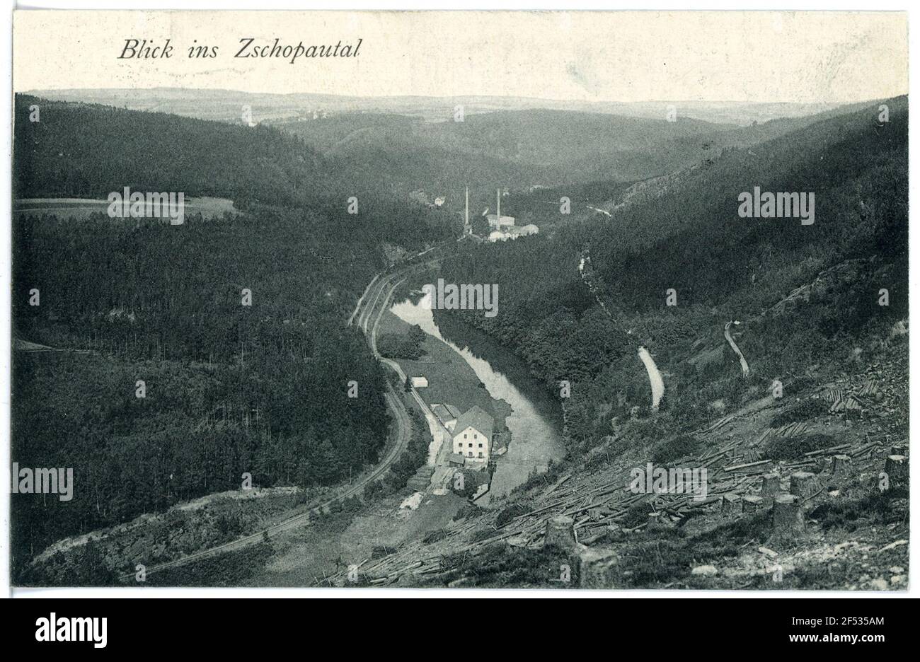 Blick in das Zschopautal Zschopautal. Blick in das Zschopautal Stockfoto