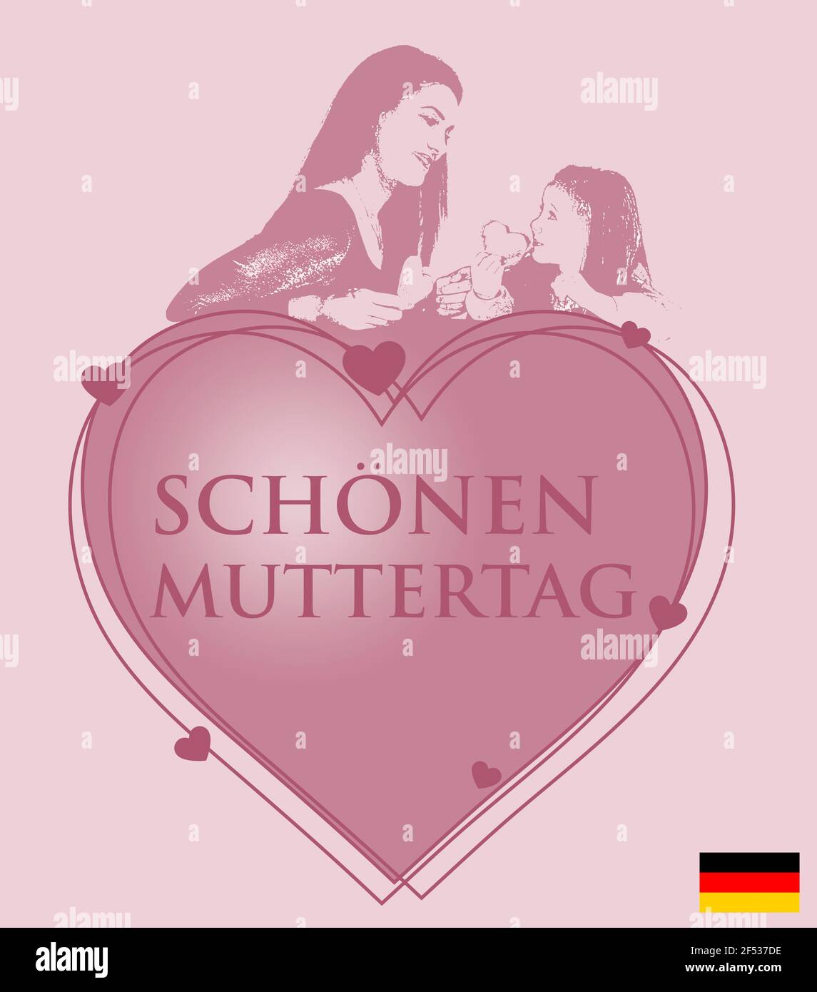 Muttertag Poster in deutscher Sprache. Die wichtigste Person in unserem