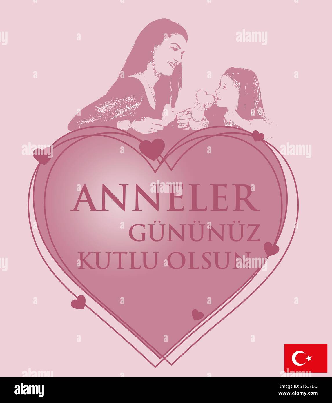 Muttertag Poster in türkischer Sprache. Die wichtigste Person in