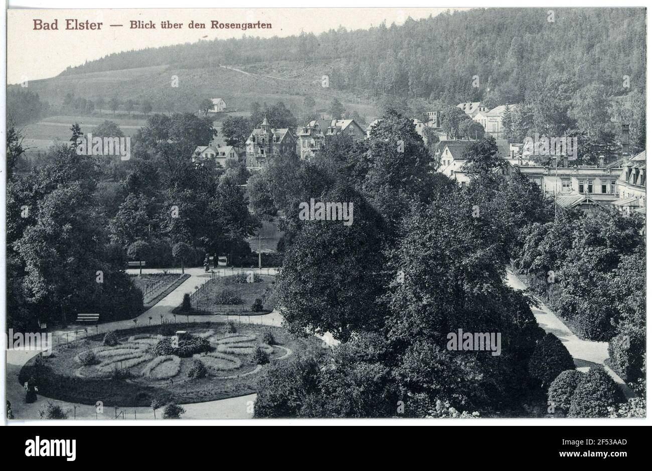 Blick auf den Rosengarten Bad Elster. Blick auf den Rosengarten Stockfoto
