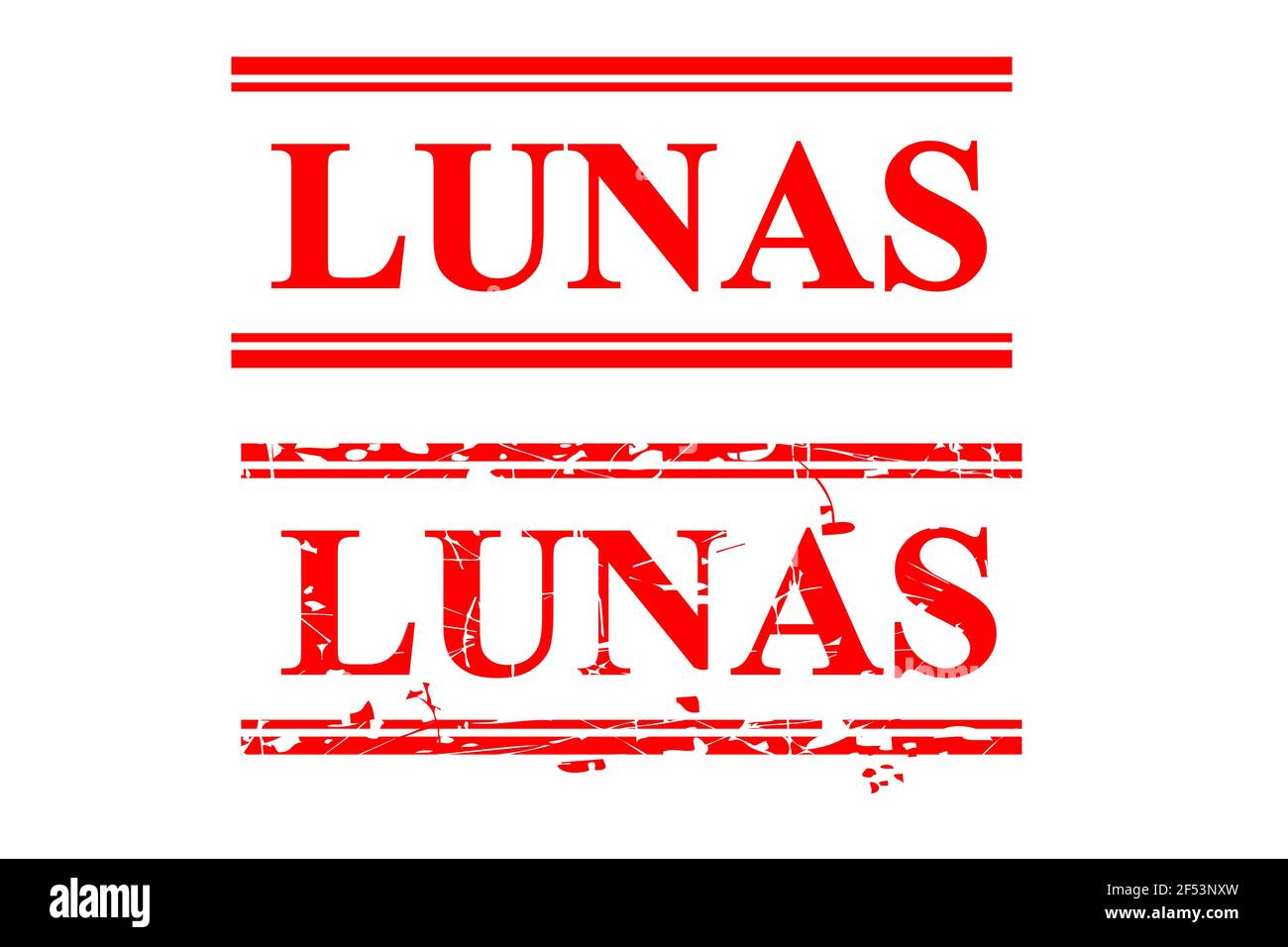 2 Stil von Gummistempel, Lunas, bezahlt in Indonesien Sprache Stock Vektor