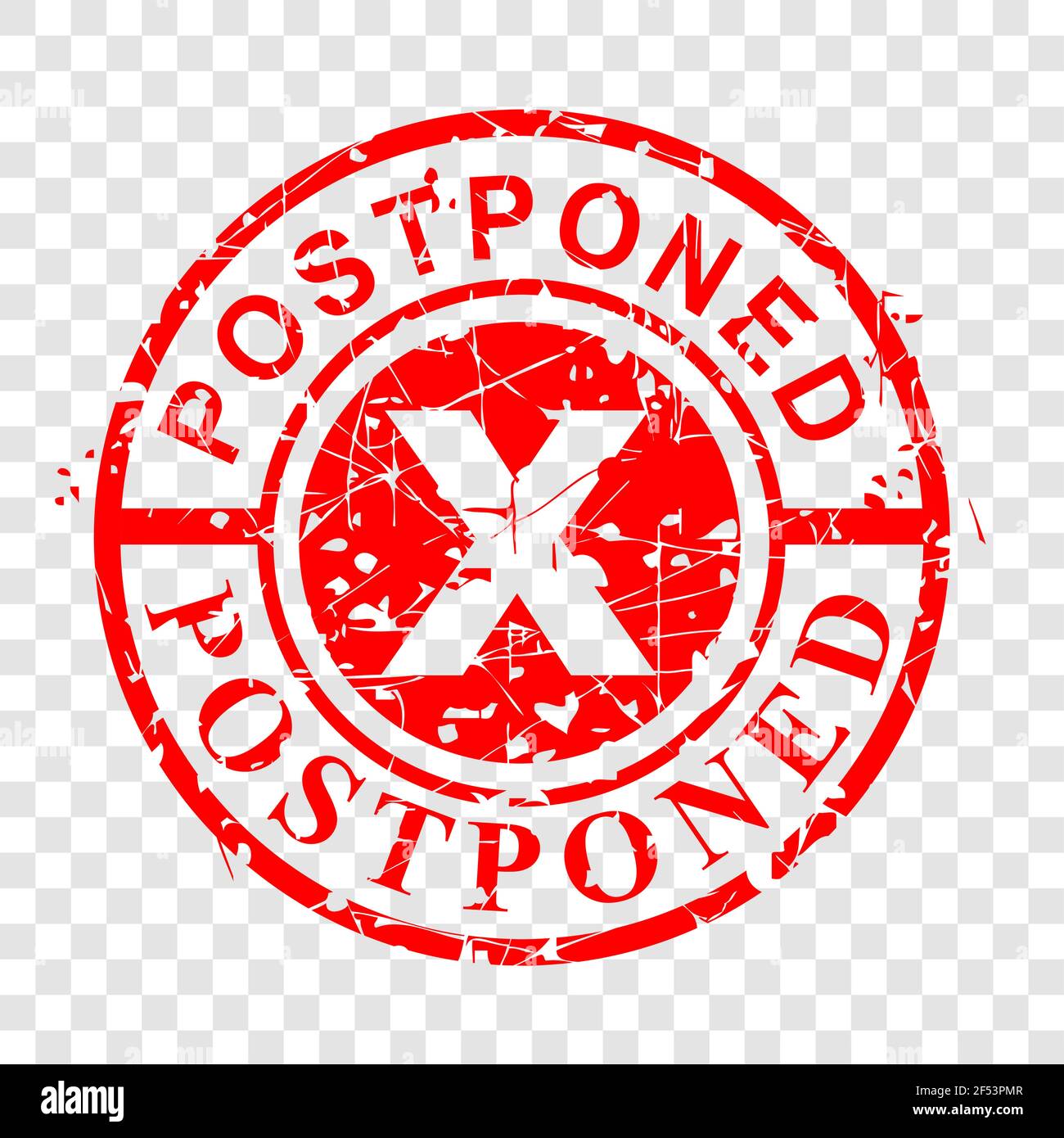 Circle Vector Red Grunge Rubber Stamp Effekt, verschoben auf Transparent Effect Hintergrund Stock Vektor