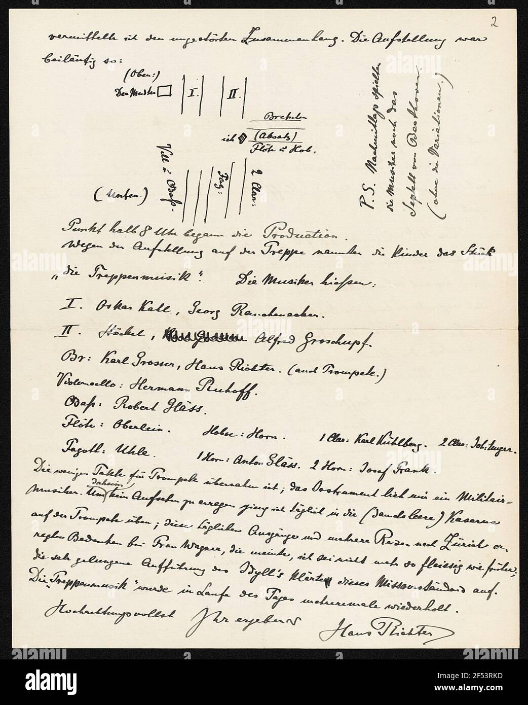 Brief von Hans Richter an Theodor Müller-Reuter. Bowdon, Cheshire, 18.09.1909 Stockfoto