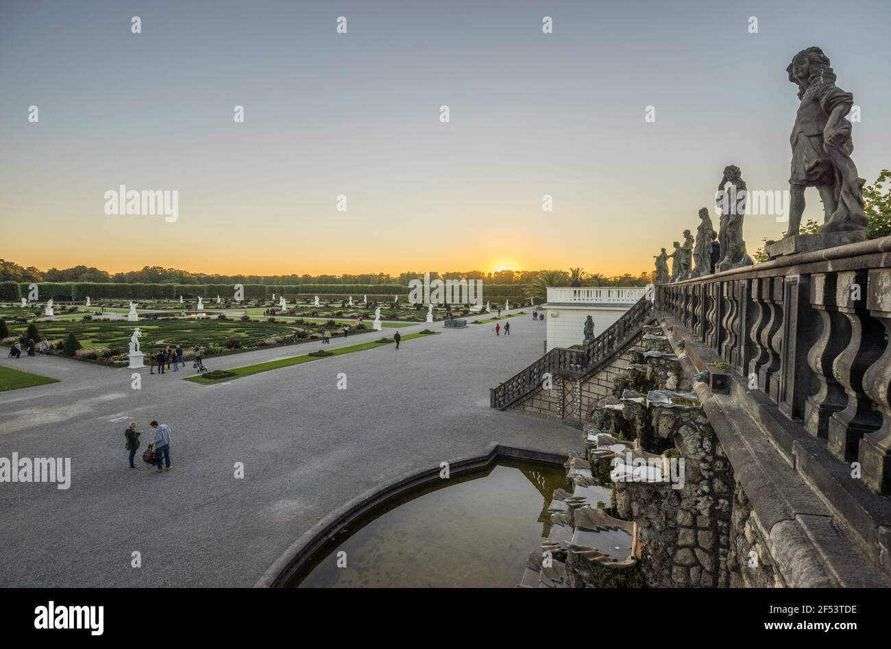 Geographie / Reisen, Deutschland, Niedersachsen, Hannover, Herrenhäuser Gärten am Abend, Property-released Stockfoto