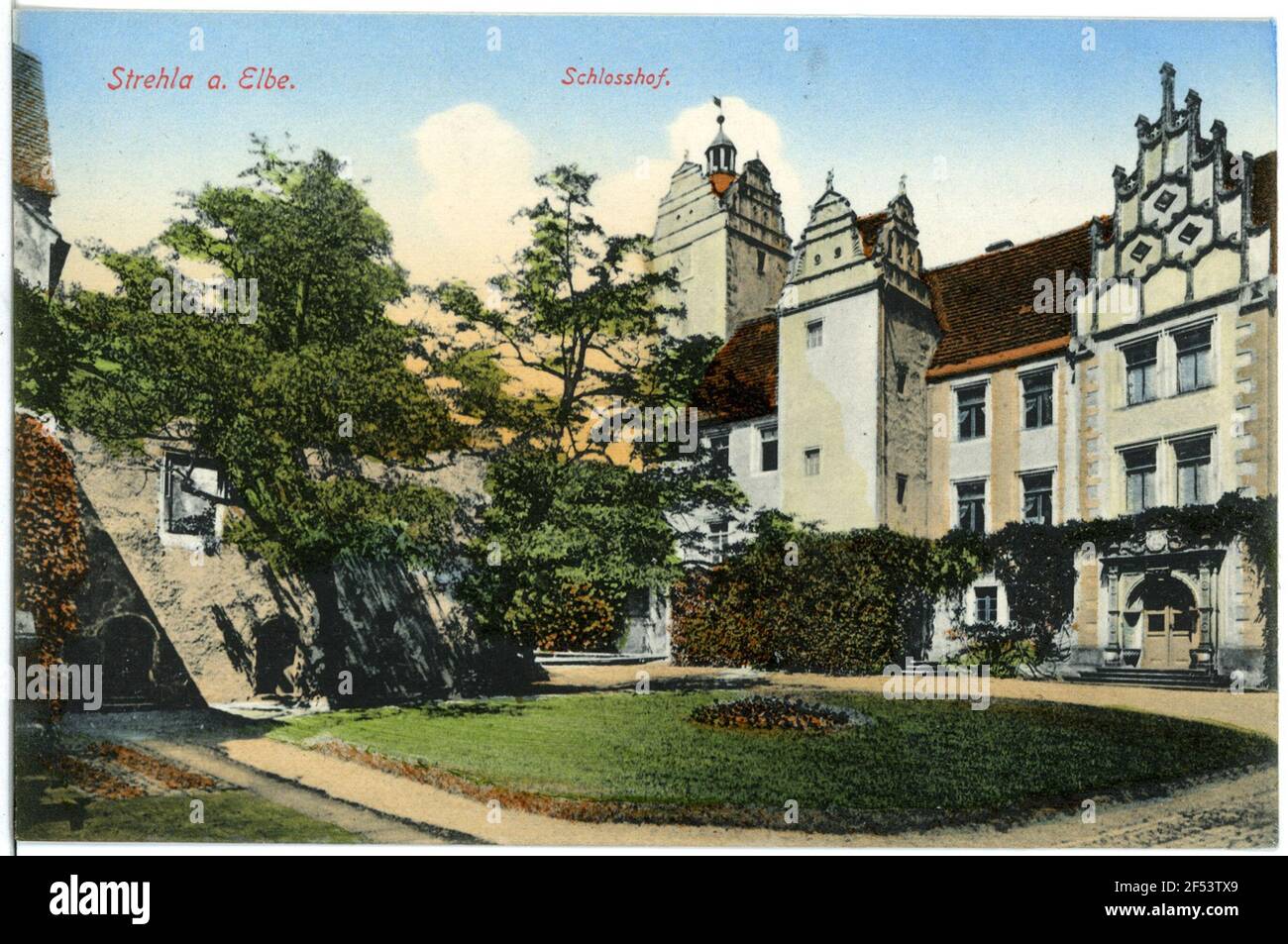 Schloss Strehla. Schlosshof Stockfoto