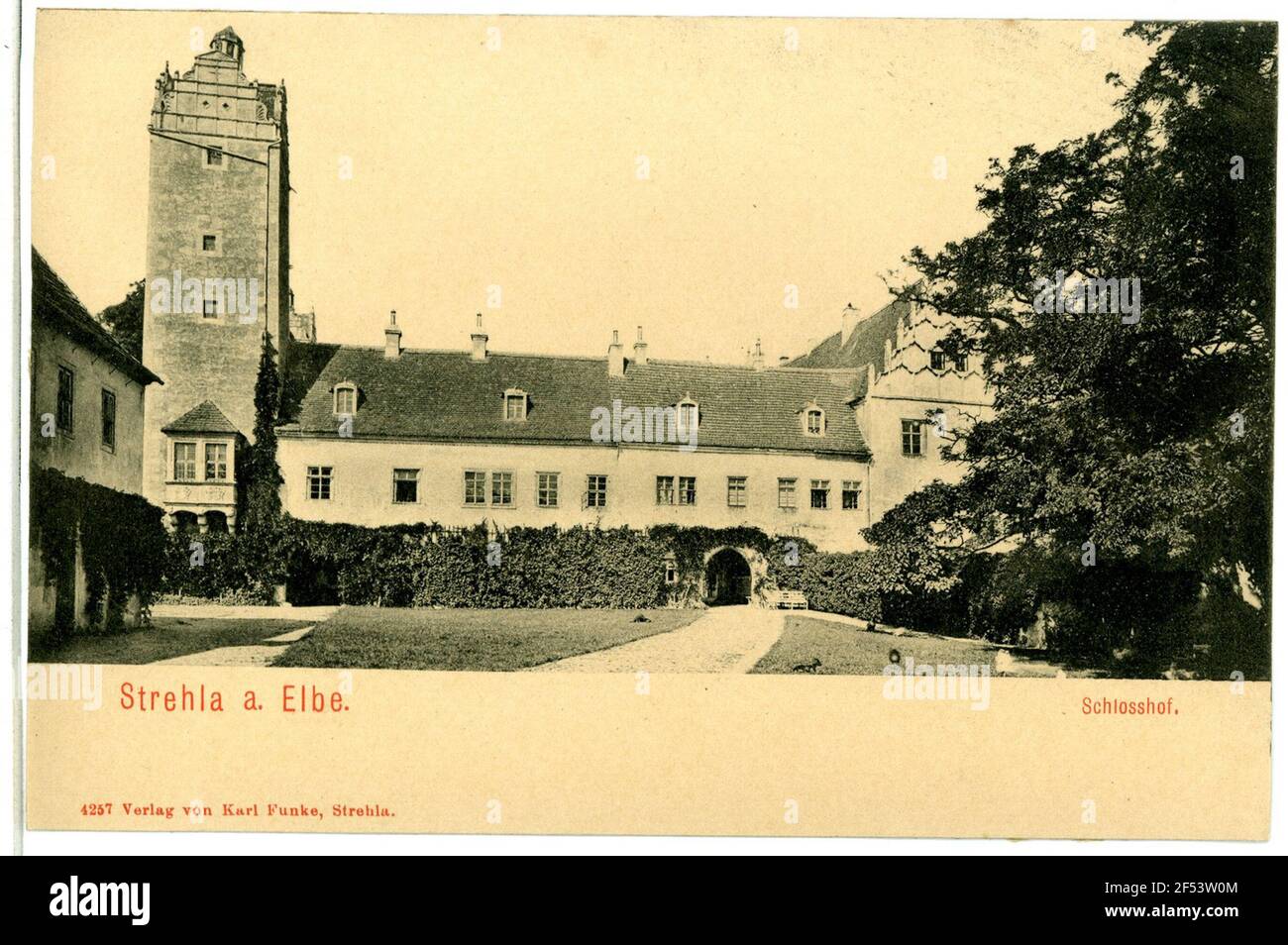 Schloss Strehla. Schlosshof Stockfoto