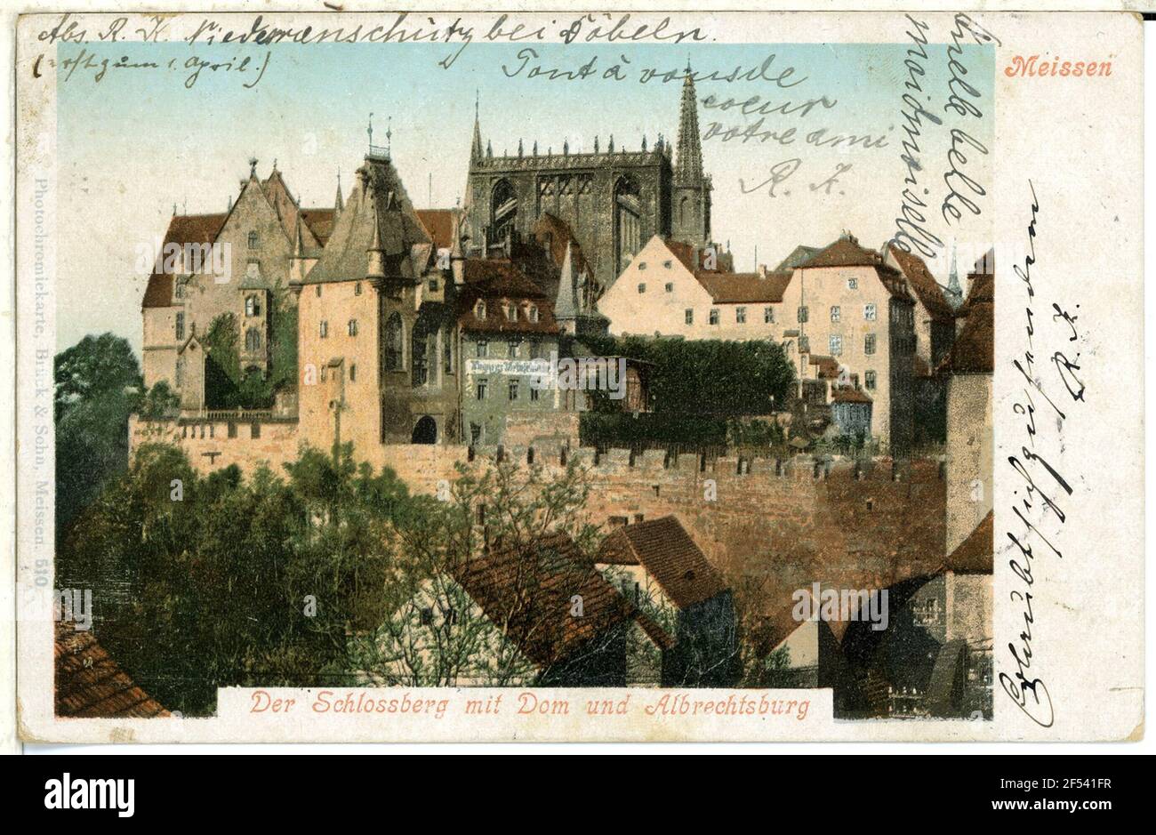 Schloßberg mit Dom Meißen. Schlossberg mit Dom Stockfoto