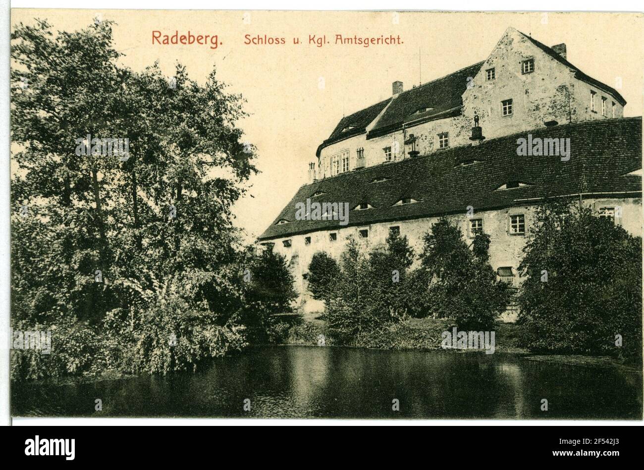 Schloss und Amtsgericht Radeberg. Schloss und Bezirksgericht Stockfoto