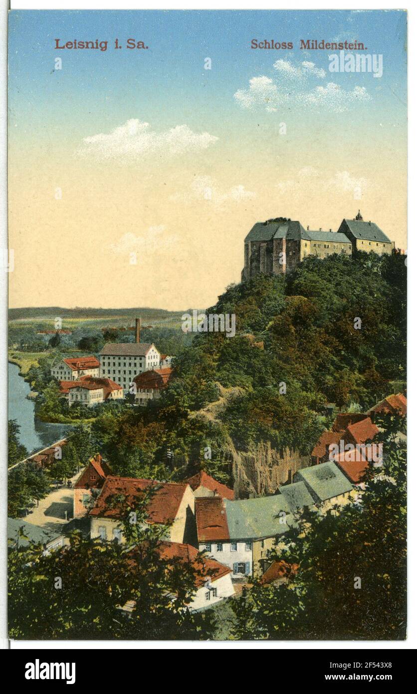 Geschlossen Mildenstein Leisnig. Schloss Mildenstein Stockfoto