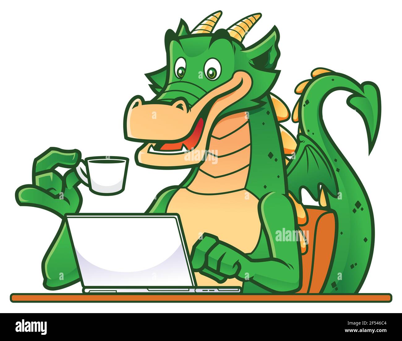 Dragon auf Laptop Stock Vektor