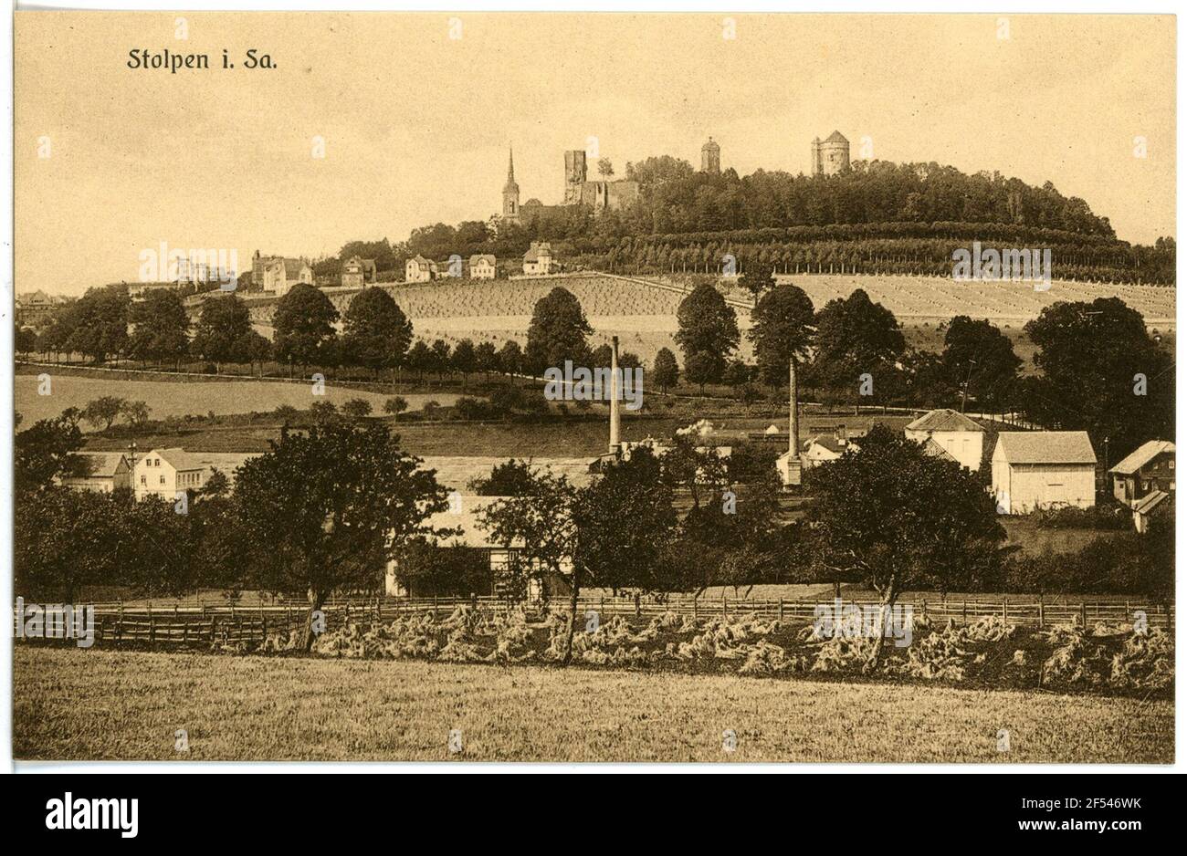Vom Bahnhof Stolpen. Vom Bahnhof Stockfoto