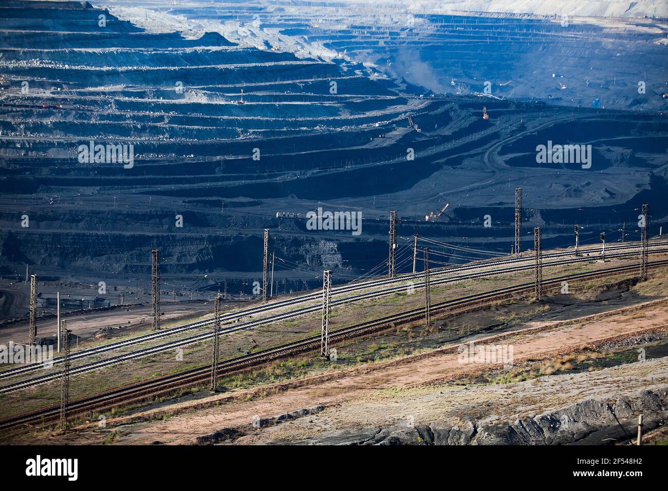 Tagebaugewinnung von Kohle im Steinbruch