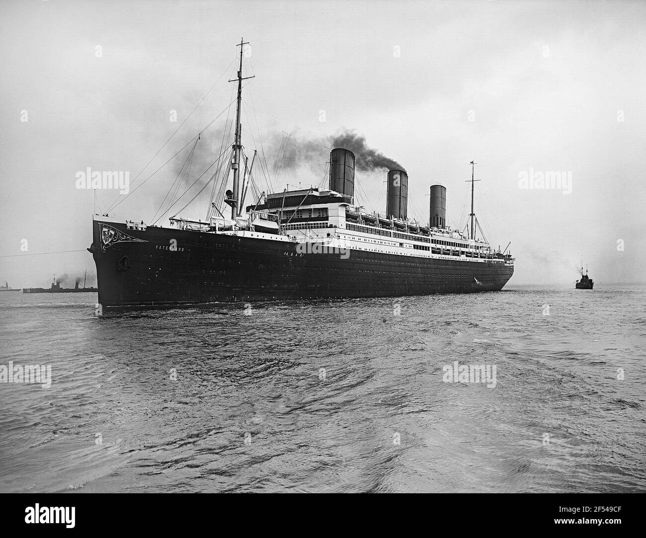 Hochseepassagiers Stupper 'Vaterland' von Hapag Hamburg in Fahrt Hochseepassagiers Stupper 'Vaterland' von Hapag Hamburg in Fahrt Stockfoto