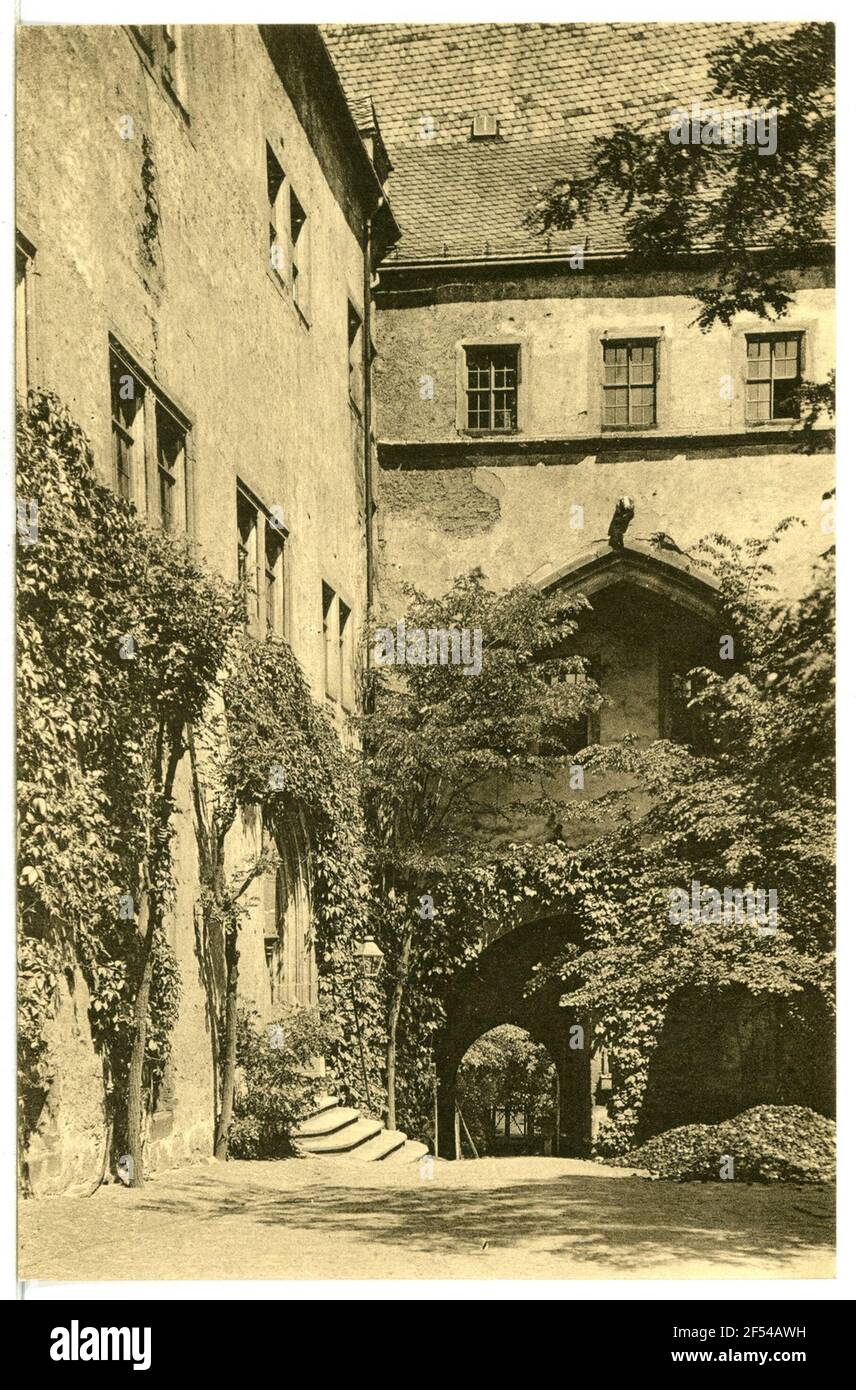 Im Schloßhof Rochlitz. Im Schlosshof Stockfoto