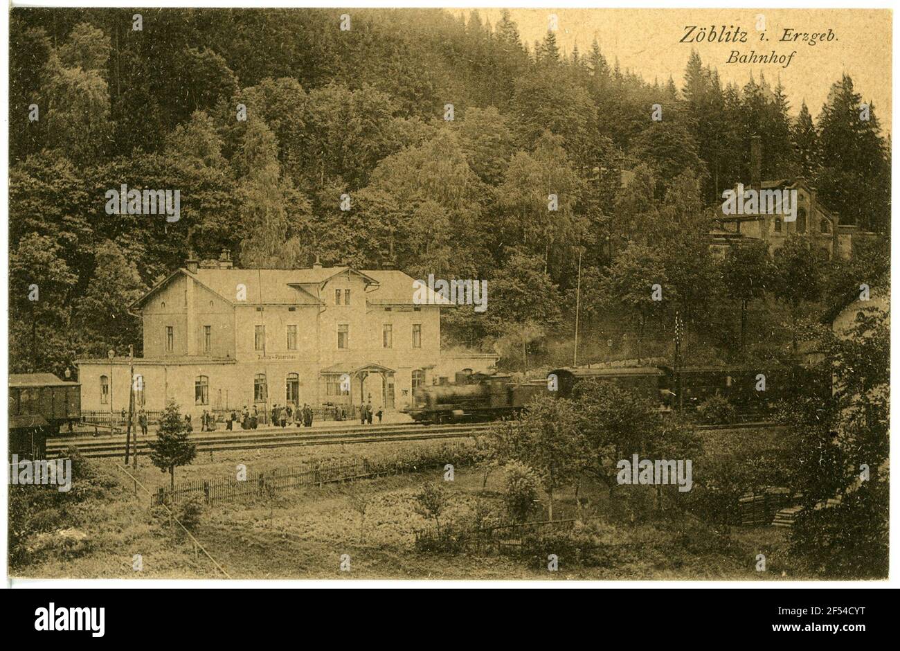 Bahnhof Zöblitz. Bahnhof Stockfoto