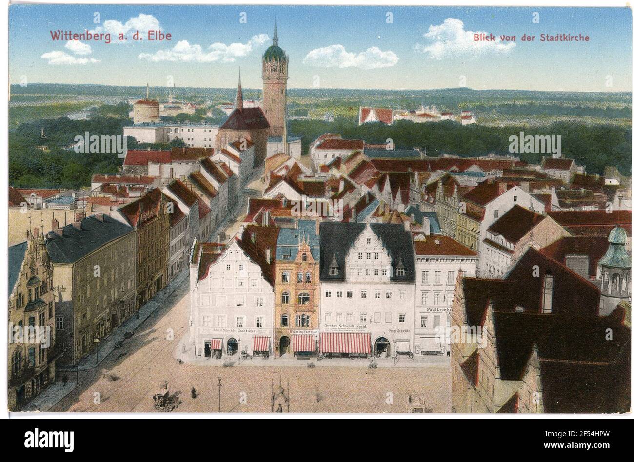 Blick von der Stadtkirche Wittenberg. Blick von der Stadtkirche Stockfoto