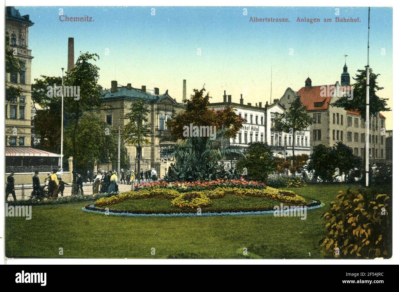 Albertstraße - Einrichtungen am Bahnhof Chemnitz. Albertstraße - Einrichtungen am Bahnhof Stockfoto