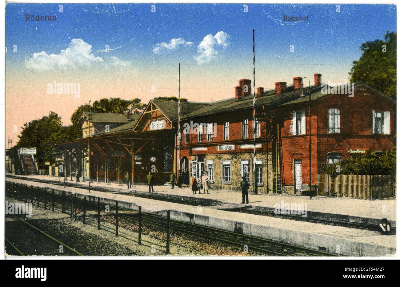 Bahnhof Röderau. Bahnhof Stockfoto