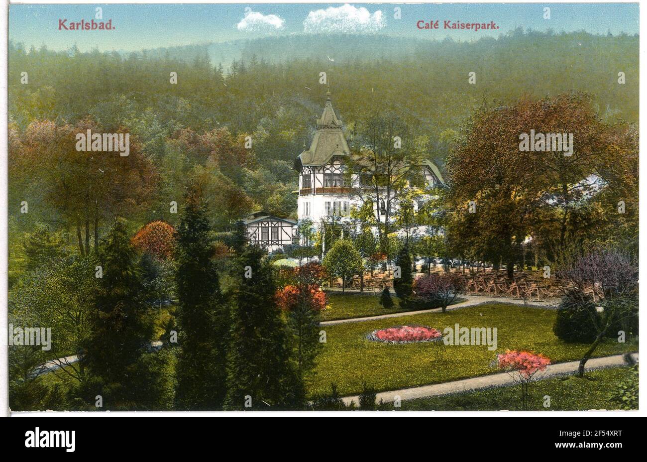Café Kaiserpark Carlsbad. Café Kaiserpark Stockfoto