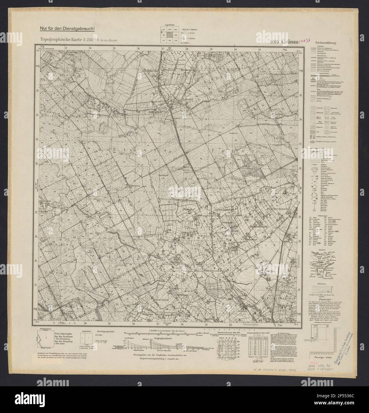 Prüftabelle 1095 = [113]: Greenau, 1942 Stockfoto