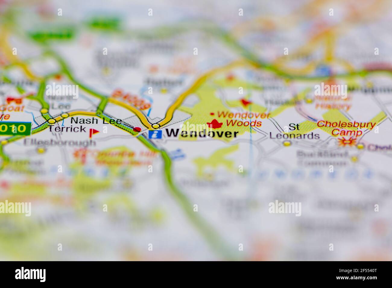Wendover wird auf einer Geografie- oder Straßenkarte angezeigt Stockfoto