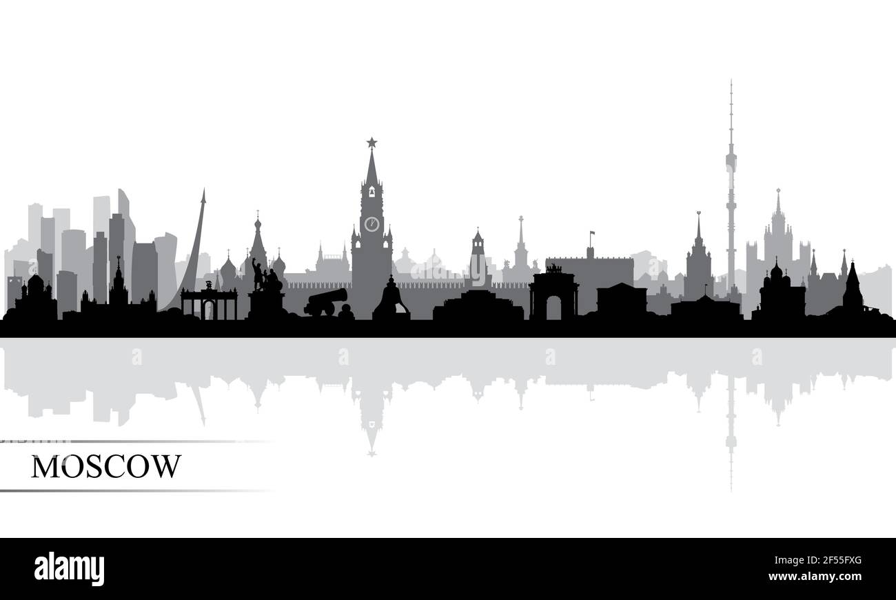 Moskau Stadt Skyline Silhouette Hintergrund, Vektor-Illustration Stock Vektor