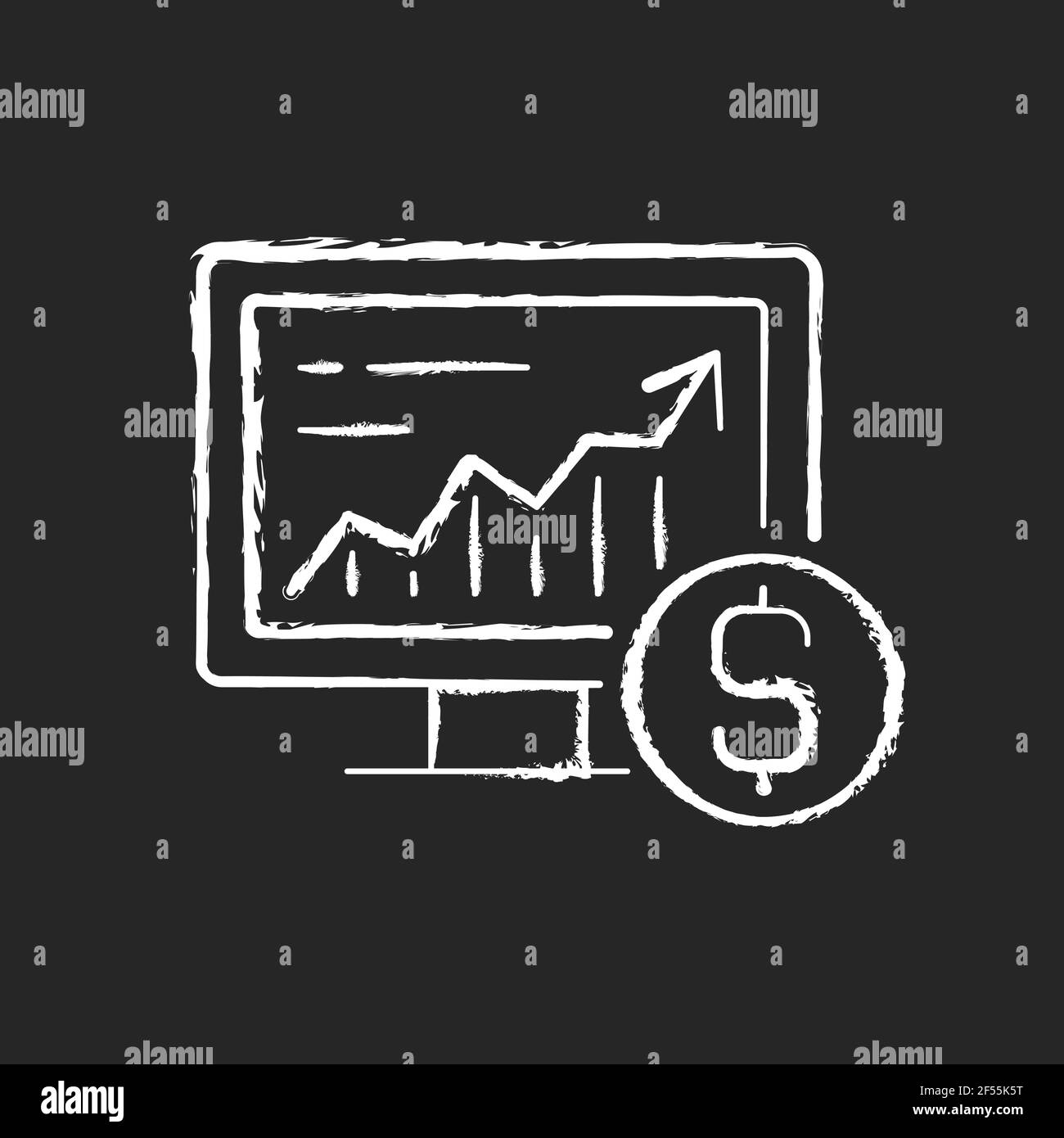 Online-Aktienhandel Kreide weißes Symbol auf schwarzem Hintergrund Stock Vektor