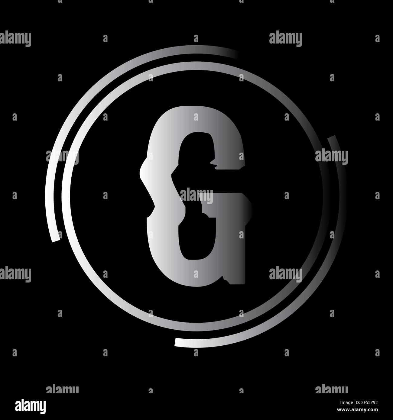 Buchstabe G moderne Form Logo Design Template Element Stockfoto