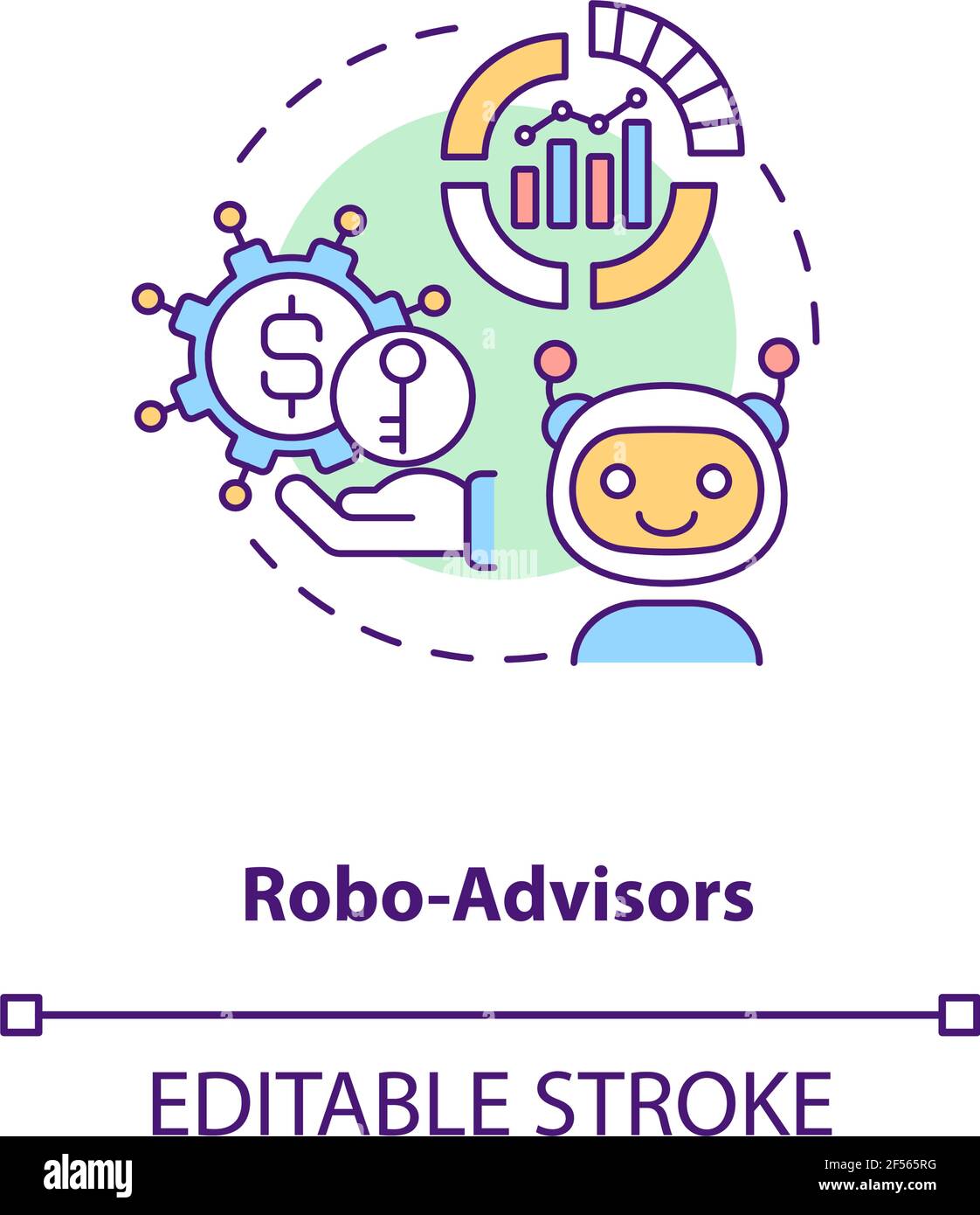 Robo-Advisors-Konzept-Icon Stock Vektor