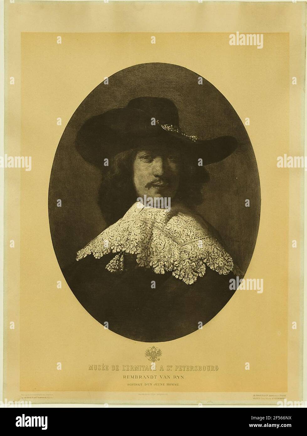 Ermitage Museum in St. Petersburg - Rembrandt Van Ryn - Portrait eines jungen Mannes. . Stockfoto