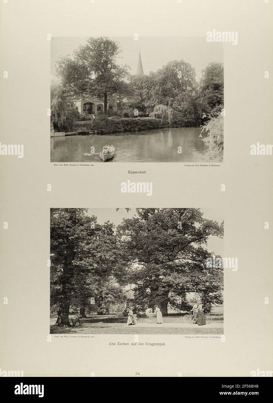 Eppendorf 'und' Alte Eichen auf der Krugkoppel 'aus dem Ordner' Neue malerische Bilder aus der Freien und Hansestadt Hamburg und ihrer Umgebung'. Landesansicht Hamburg, Sammlung der Fotografiegeschichte Stockfoto