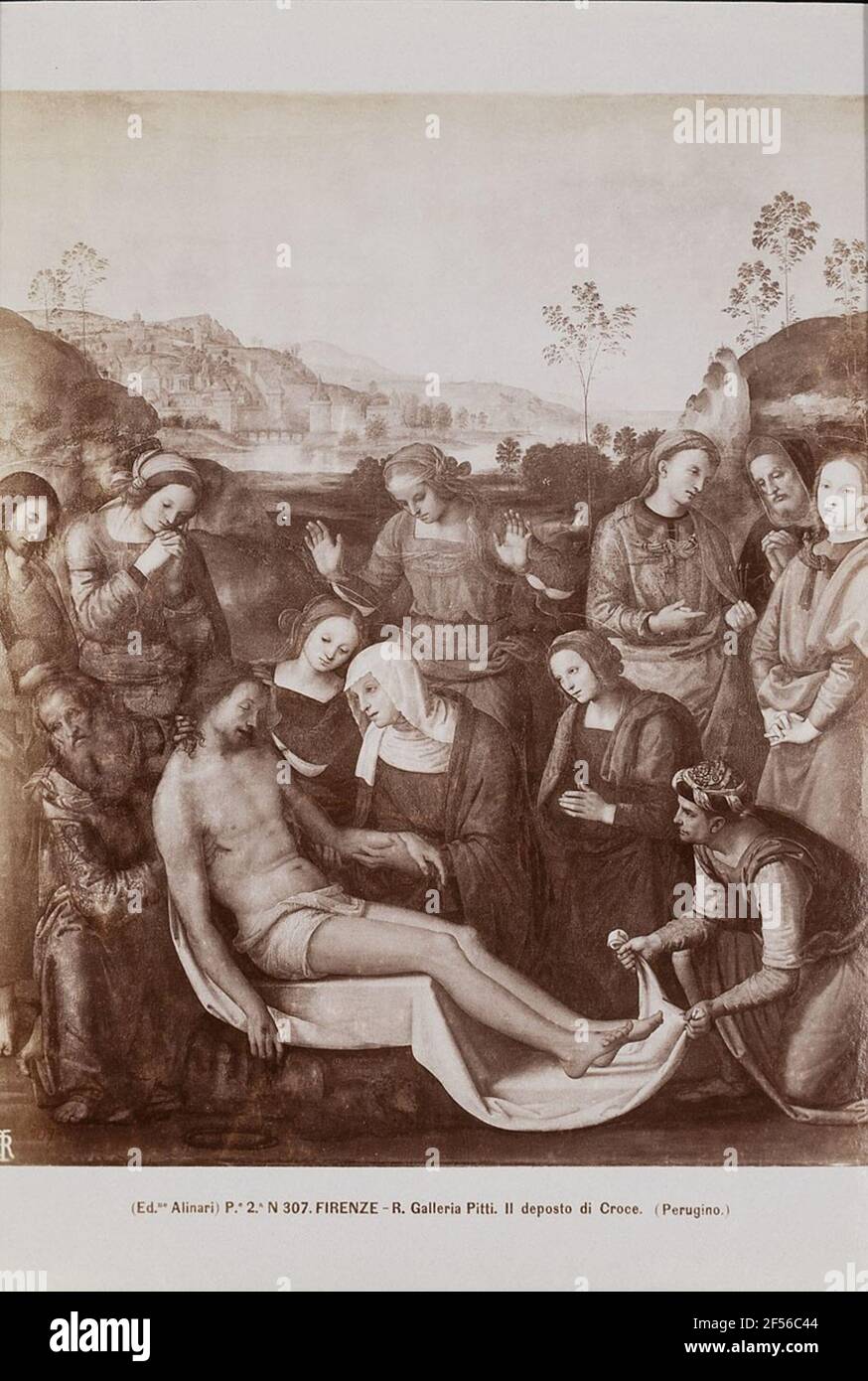 Pietro Perugino: Kreuzabnahme. Palatin Galerie, Palazzo Pitti, Florenz. . Stockfoto