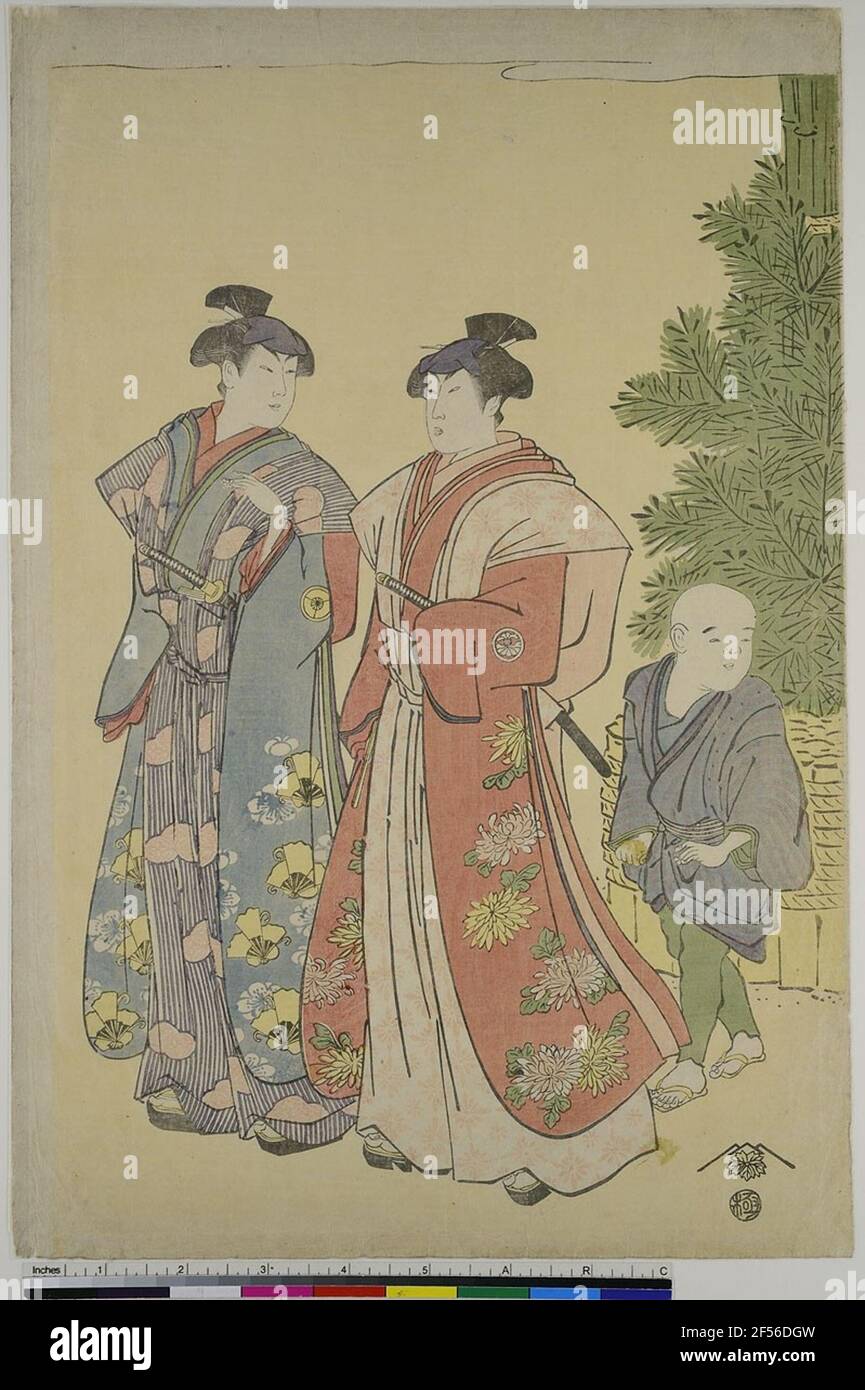 Der Schauspieler Kikunojō III und Iwai Hanshirō IV., Stockfoto