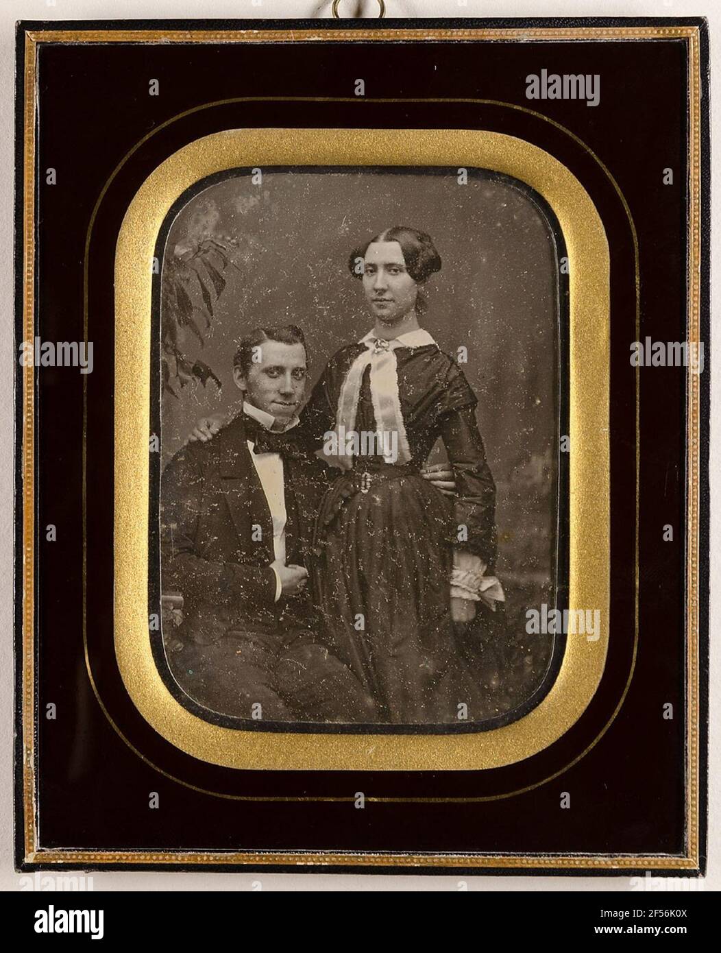 Edmund Johann Kruße und seine Frau Agathe Auguste, B. Bauer (25,5.1852). . Stockfoto