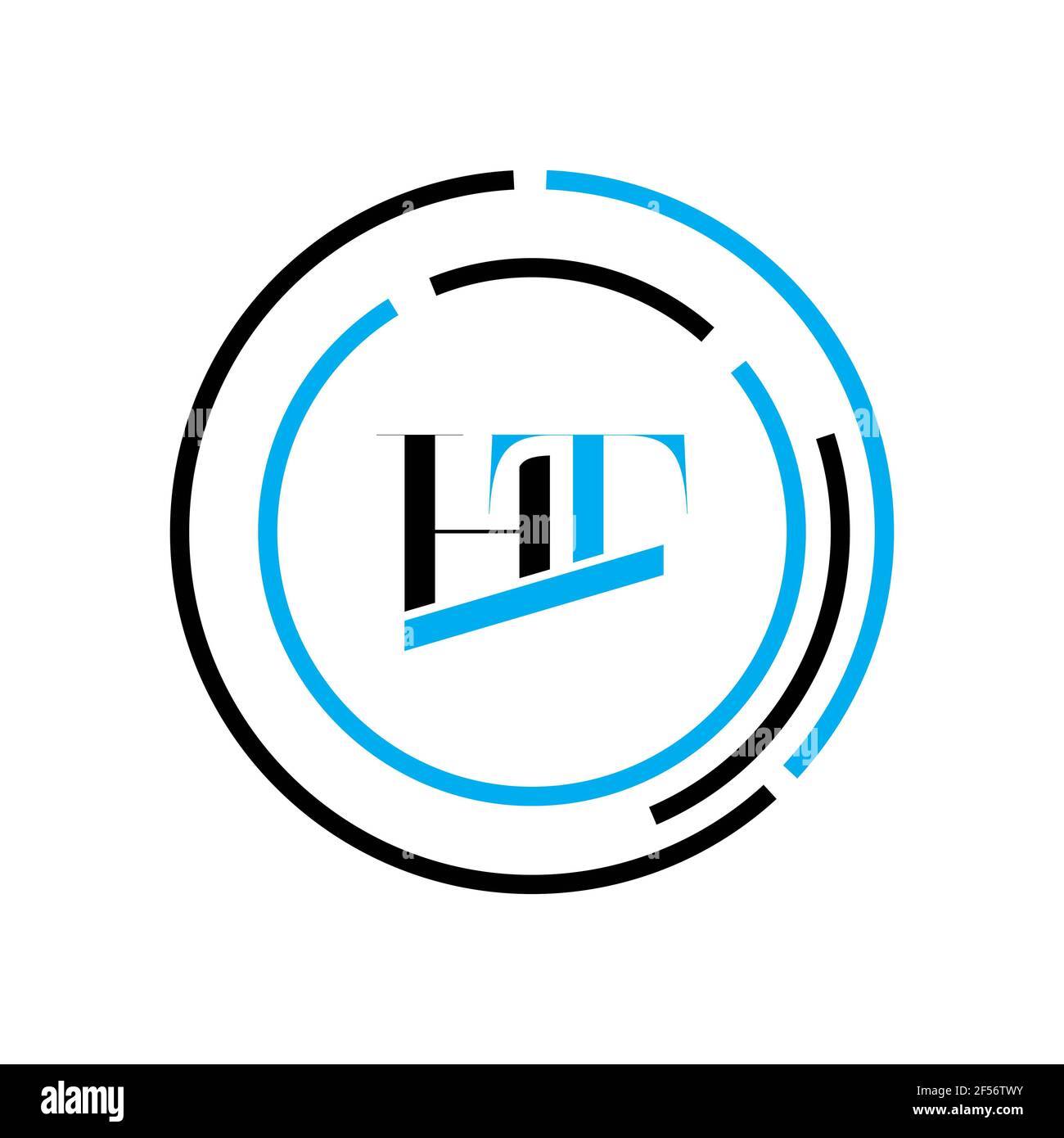 Buchstabenbuchstaben Monogramm Symbol Logo TH oder HT Stockfoto