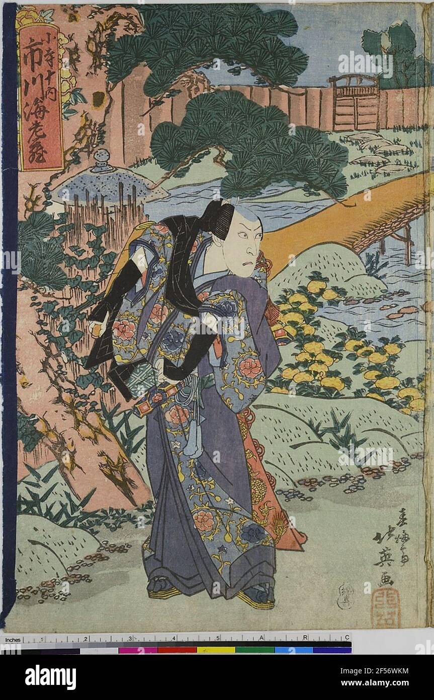 Der Schauspieler Ichikawa Ebizo als Kodera Jūnai. Spende Gerhard Schack Stockfoto