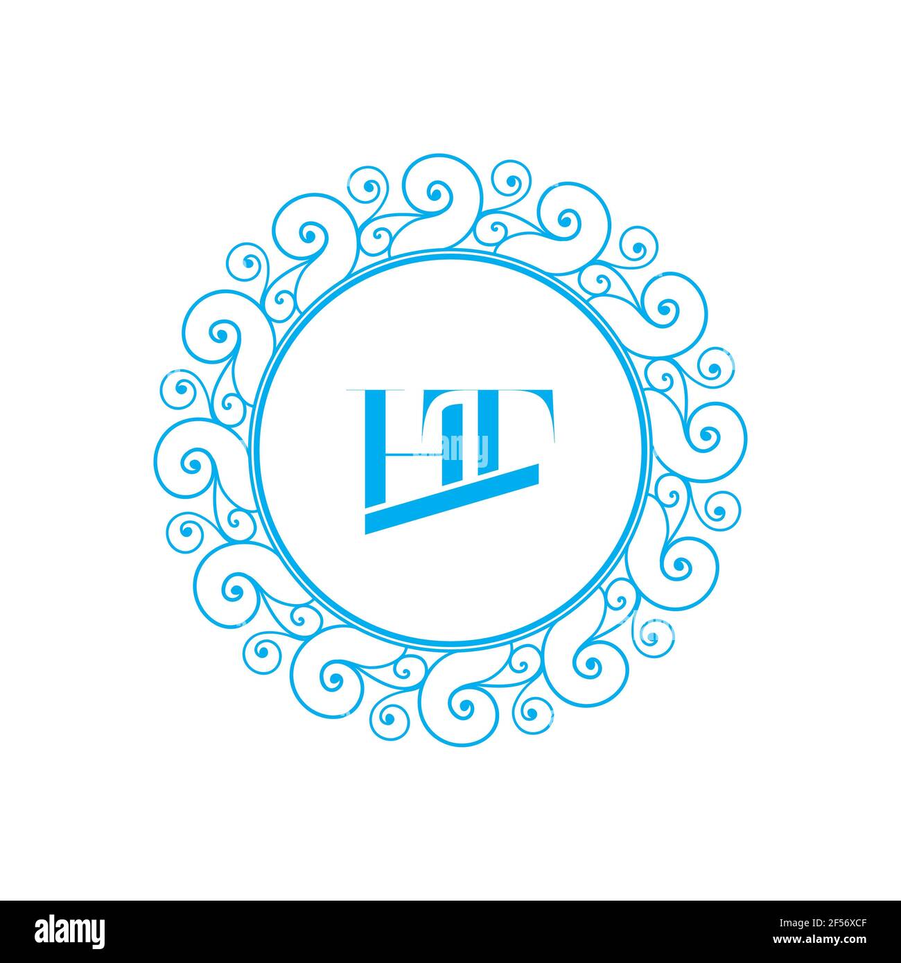 Buchstabenbuchstaben Monogramm Symbol Logo TH oder HT Stockfoto
