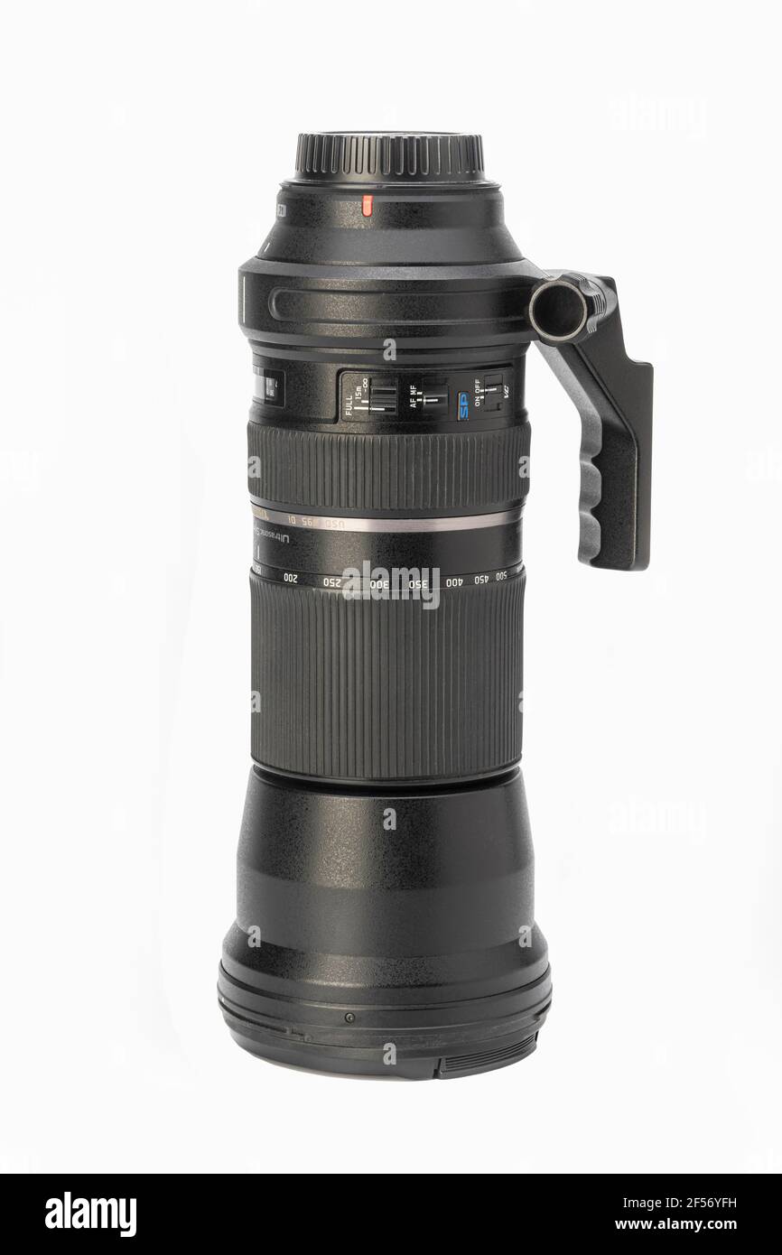 Ein Tamron SP 150-600mm F5-6,3 Di VC USD Objektiv Stockfoto