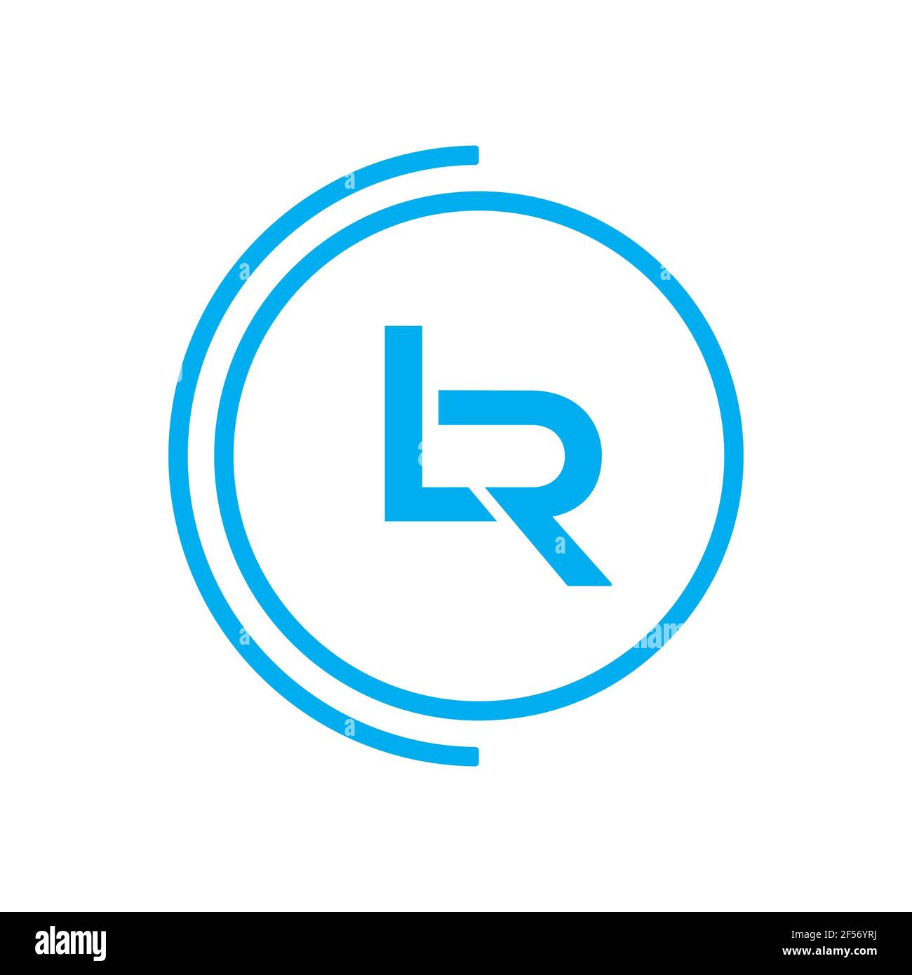 LR. Monogramm aus zwei Buchstaben L & R. Luxus, einfache, stilvolle und elegante LR-Logo-Design. Vektorgrafik Vorlage. Stockfoto